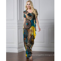 Fashion printed Premium spandex polyester printed new maxi fashion lady sexy dress